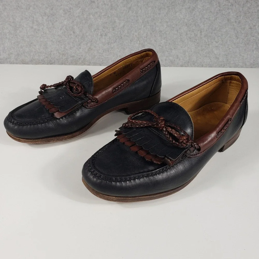 Allen Edmonds Mens‎ Loafers 7 D Black Leather Tassel Dress Shoes Business Casual